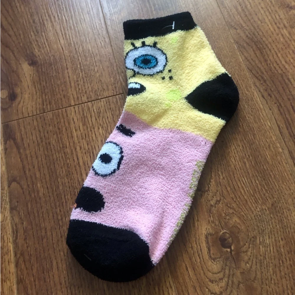 SpongeBob Squarepants & Patrick fuzzy socks